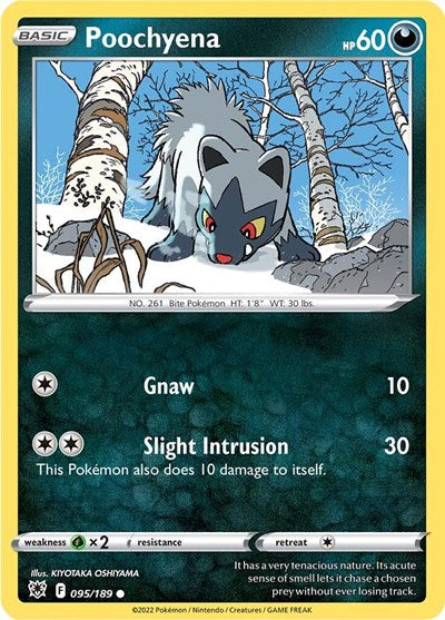 2022 Pokemon: SWSH10: Astral Radiance (SWSH10) - Poochyena (#095/189, Common) (, Near Mint)