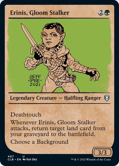 2022 Magic: The Gathering: Commander Legends: Battle for Baldur's Gate (CLB) - Erinis Gloom Stalker Showcase (#407, Uncommon) (Foil, Near Mint)