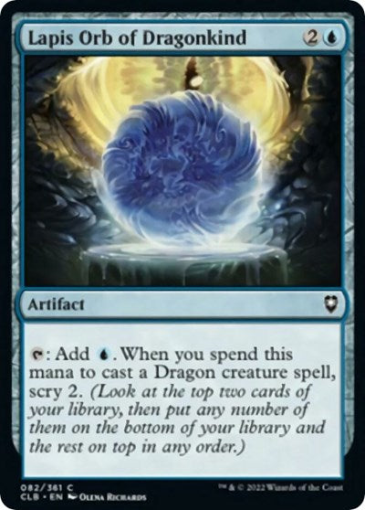 2022 Magic: The Gathering: Commander Legends: Battle for Baldur's Gate (CLB) - Lapis Orb of Dragonkind (#82, Common) (Foil, Near Mint)