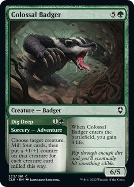 2022 Magic: The Gathering: Commander Legends: Battle for Baldur's Gate (CLB) - Colossal Badger (#223, Common) (Foil, Near Mint)