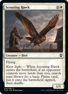 2022 Magic: The Gathering: Commander Legends: Battle for Baldur's Gate (CLB) - Scouting Hawk (#41, Common) (Foil, Near Mint)