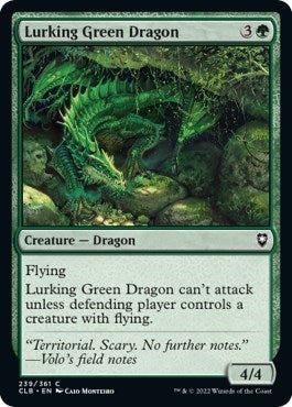 2022 Magic: The Gathering: Commander Legends: Battle for Baldur's Gate (CLB) - Lurking Green Dragon (#239, Common) (Foil, Near Mint)