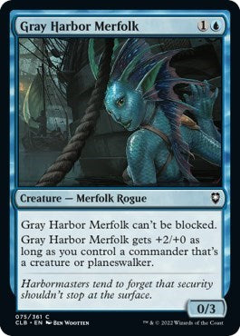 2022 Magic: The Gathering: Commander Legends: Battle for Baldur's Gate (CLB) - Gray Harbor Merfolk (#75, Common)