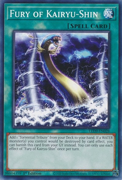 2022 YuGiOh: Legendary Duelists: Duels From the Deep (LED9) - Fury of Kairyu Shin (#LED9-EN028, Common) (1st Edition, Near Mint)