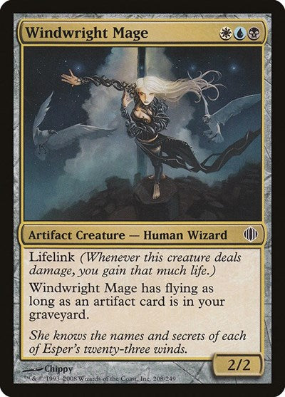 2008 Magic: The Gathering: Shards of Alara (ALA) - Windwright Mage (#208, Common)