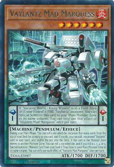2022 YuGiOh: Tactical Masters (TAMA) - Vaylantz Mad Marquess (#TAMA-EN007, Rare) (1st Edition, Near Mint)