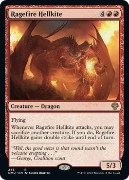2022 Magic: The Gathering: Dominaria United (DMU) - Ragefire Hellkite (#285, Rare) (, Near Mint)
