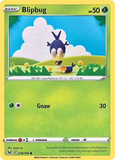 2022 Pokemon: SWSH11: Lost Origin (SWSH11) - Blipbug (#018/196, Common) (, Near Mint)