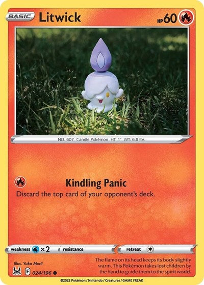 2022 Pokemon: SWSH11: Lost Origin (SWSH11) - Litwick (#024/196, Common) (, Near Mint)