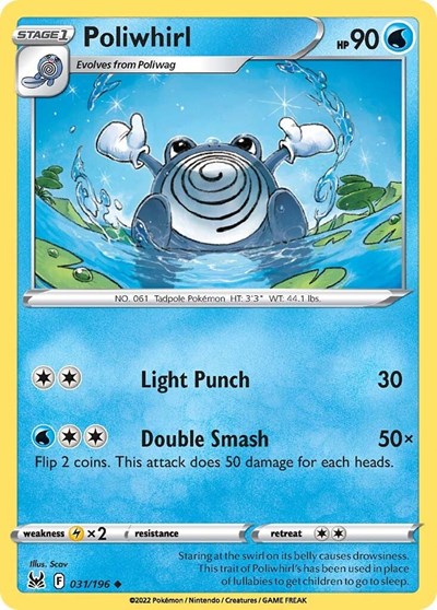 2022 Pokemon: SWSH11: Lost Origin (SWSH11) - Poliwhirl (#031/196, Uncommon) (, Near Mint)