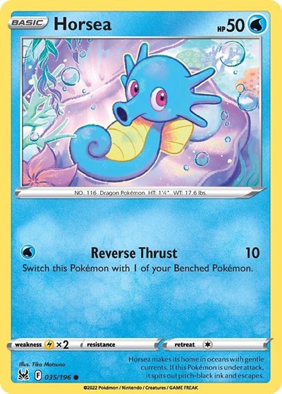 2022 Pokemon: SWSH11: Lost Origin (SWSH11) - Horsea (#035/196, Common) (, Near Mint)
