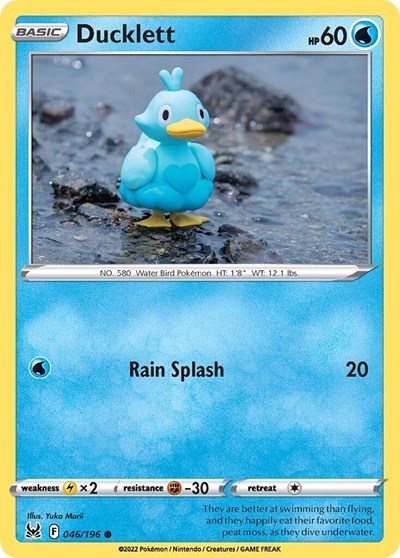 2022 Pokemon: SWSH11: Lost Origin (SWSH11) - Ducklett (#046/196, Common) (, Near Mint)