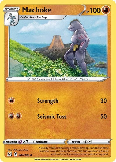 2022 Pokemon: SWSH11: Lost Origin (SWSH11) - Machoke (#087/196, Uncommon) (, Near Mint)