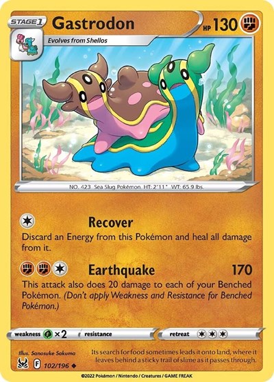2022 Pokemon: SWSH11: Lost Origin (SWSH11) - Gastrodon (#102/196, Uncommon) (, Near Mint)