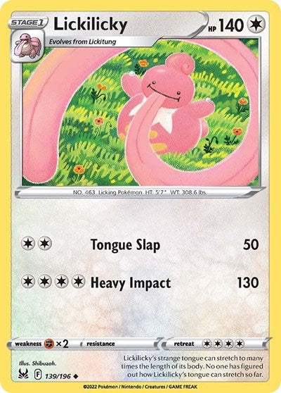2022 Pokemon: SWSH11: Lost Origin (SWSH11) - Lickilicky (#139/196, Uncommon) (, Near Mint)