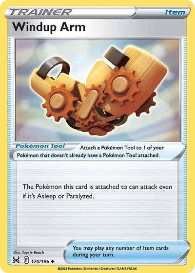 2022 Pokemon: SWSH11: Lost Origin (SWSH11) - Windup Arm (#170/196, Uncommon) (, Near Mint)