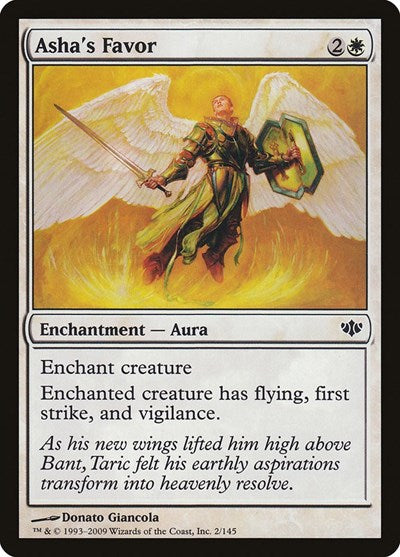 2009 Magic: The Gathering: Conflux (CON) - Ashas Favor (#2, Common) (, Near Mint)