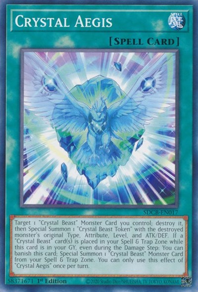 2022 YuGiOh: Structure Deck: Legend of the Crystal Beasts (SDCB) - Crystal Aegis (#SDCB-EN017, Common) (1st Edition, Near Mint)
