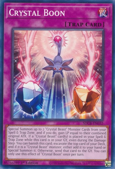 2022 YuGiOh: Structure Deck: Legend of the Crystal Beasts (SDCB) - Crystal Boon (#SDCB-EN032, Common) (1st Edition, Near Mint)