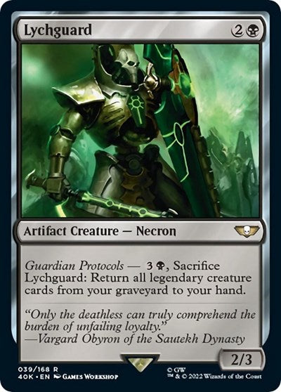 2022 Magic: The Gathering: Universes Beyond: Warhammer 40,000 (40K) - Lychguard (#39, Rare) (, Near Mint)