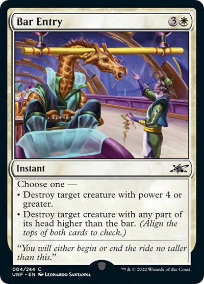 2022 Magic: The Gathering: Unfinity (UNF) - Bar Entry (#4, Common) (Foil, Near Mint)