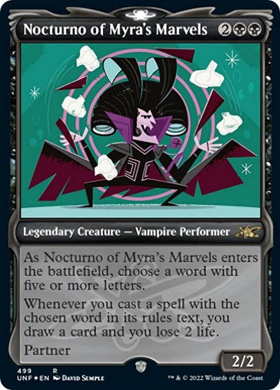 2022 Magic: The Gathering: Unfinity (UNF) - Nocturno of Myras Marvels Showcase Galaxy Foil (#499, Rare) (Foil, Near Mint)