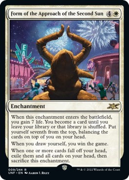 2022 Magic: The Gathering: Unfinity (UNF) - Form of the Approach of the Second Sun (#9, Rare) (, Near Mint)