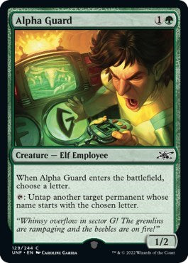 2022 Magic: The Gathering: Unfinity (UNF) - Alpha Guard (#129, Common) (Foil, Near Mint)