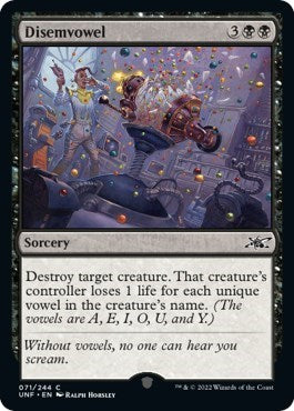 2022 Magic: The Gathering: Unfinity (UNF) - Disemvowel (#71, Common) (, Lightly Played)