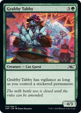 2022 Magic: The Gathering: Unfinity (UNF) - Grabby Tabby (#140, Common) (Foil, Near Mint)