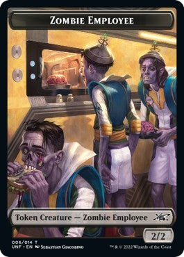 2022 Magic: The Gathering: Unfinity (UNF) - Zombie Employee Token (#6, T) (, Near Mint)