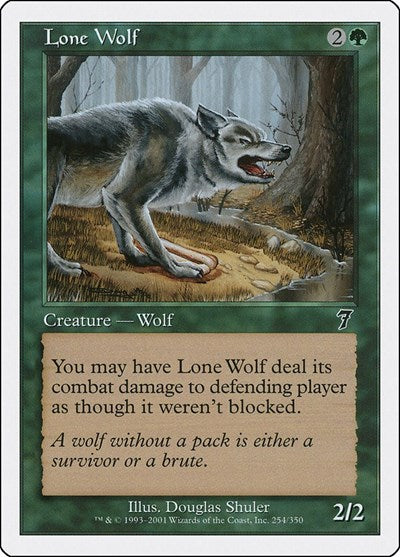 2001 Magic: The Gathering: 7th Edition (7ED) - Lone Wolf (#254★, Common) (, Near Mint)