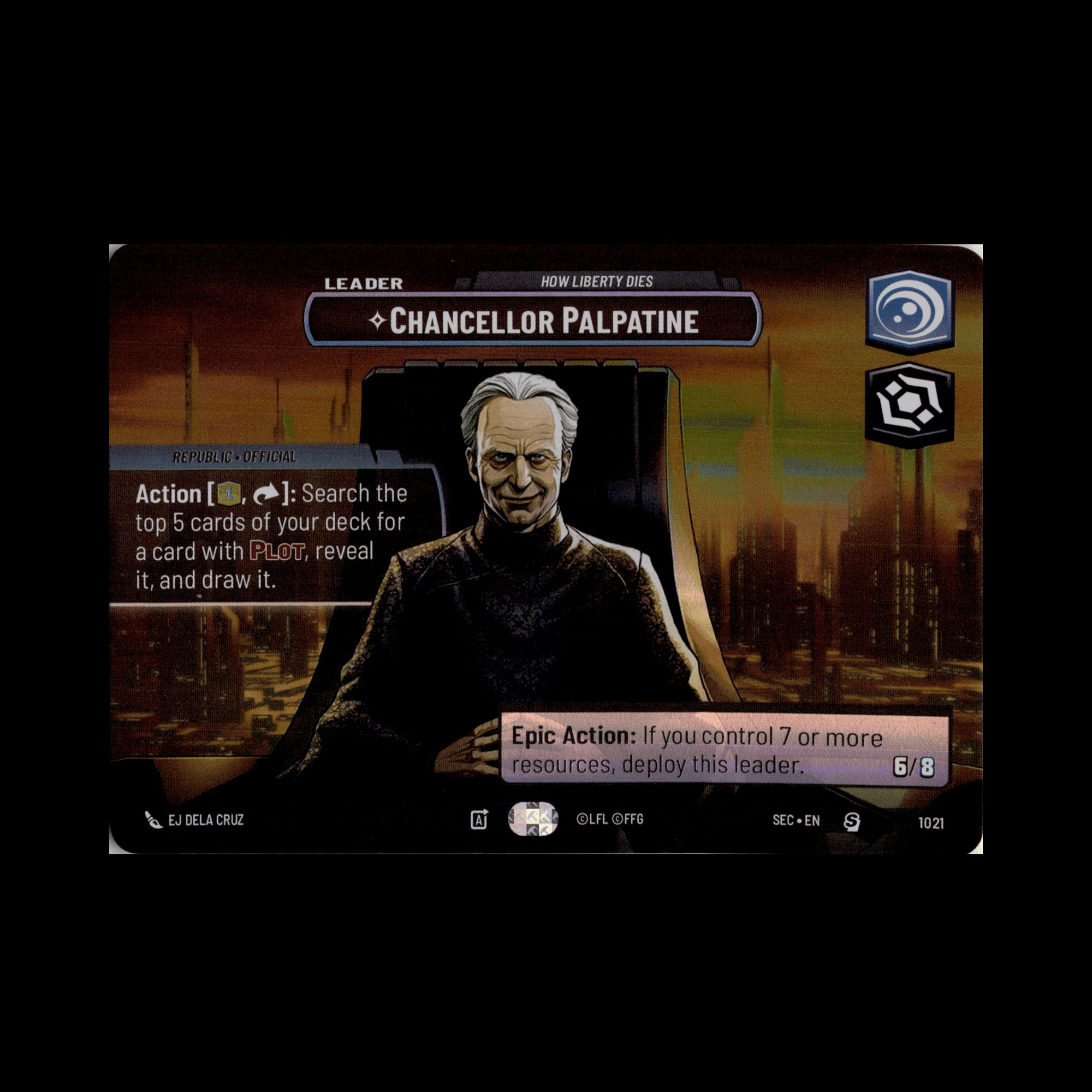 Chancellor Palpatine - How Liberty Dies (Showcase) (Back)