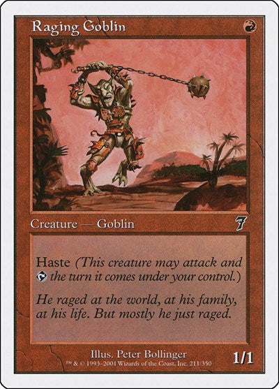 2001 Magic: The Gathering: 7th Edition (7ED) - Raging Goblin (#211★, Common) (, Near Mint)