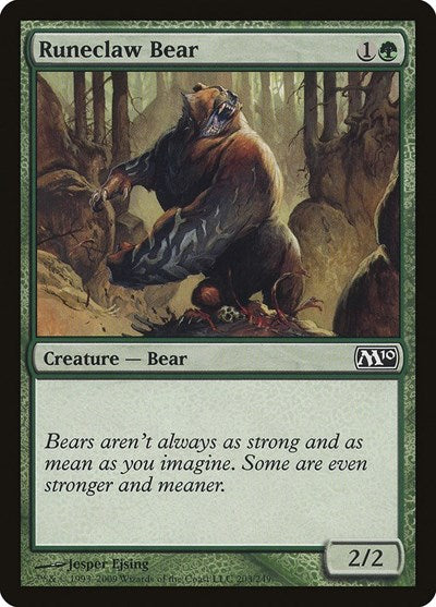 2009 Magic: The Gathering: Magic 2010 (M10) (M10) - Runeclaw Bear (#203, Common) (, Near Mint)