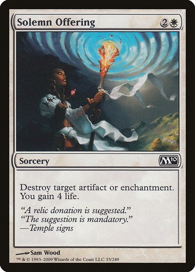 2009 Magic: The Gathering: Magic 2010 (M10) (M10) - Solemn Offering (#33, Common) (, Near Mint)