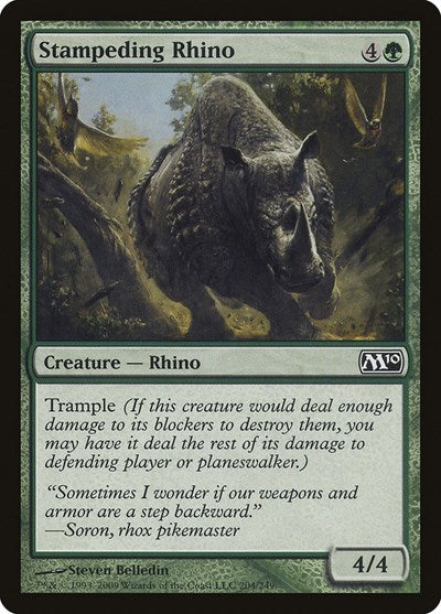 2009 Magic: The Gathering: Magic 2010 (M10) (M10) - Stampeding Rhino (#204, Common) (, Near Mint)