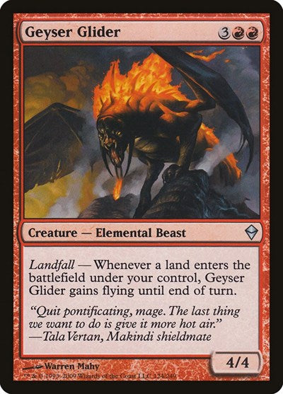 2009 Magic: The Gathering: Zendikar (ZEN) - Geyser Glider (#124, Uncommon) (, Near Mint)