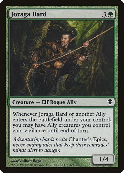 2009 Magic: The Gathering: Zendikar (ZEN) - Joraga Bard (#166, Common)