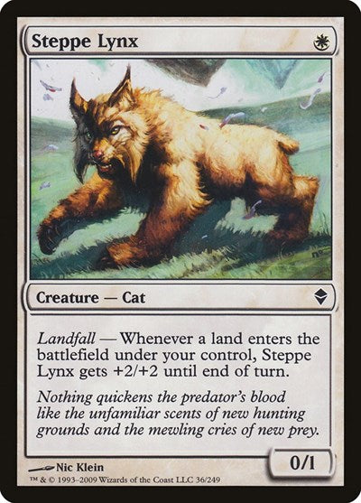2009 Magic: The Gathering: Zendikar (ZEN) - Steppe Lynx (#36, Common) (, Lightly Played)