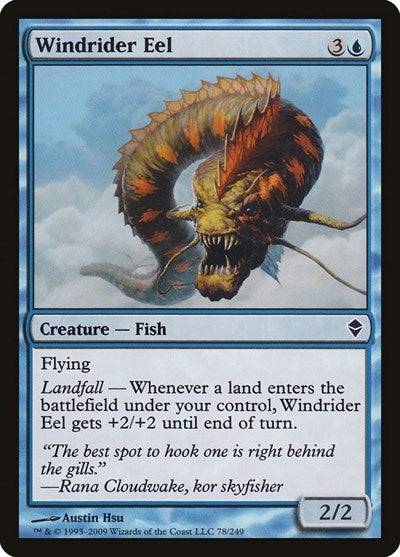 2009 Magic: The Gathering: Zendikar (ZEN) - Windrider Eel (#78, Common)