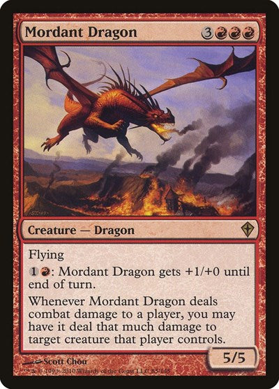 2010 Magic: The Gathering: Worldwake (WWK) - Mordant Dragon (#85, Rare) (Foil, Near Mint)