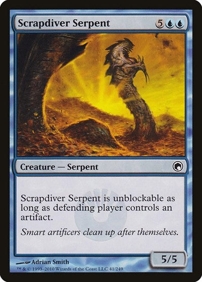 2010 Magic: The Gathering: Scars of Mirrodin (SOM) - Scrapdiver Serpent (#41, Common) (, Near Mint)