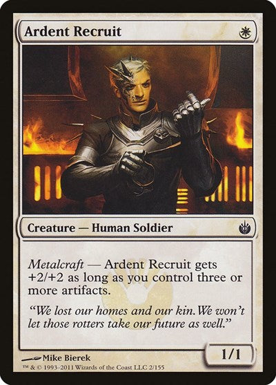2011 Magic: The Gathering: Mirrodin Besieged (MBS) - Ardent Recruit (#2, Common) (, Near Mint)