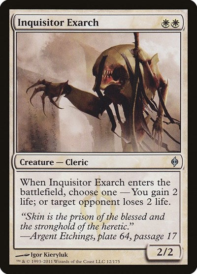 2011 Magic: The Gathering: New Phyrexia (NPH) - Inquisitor Exarch (#12, Uncommon) (, Lightly Played)