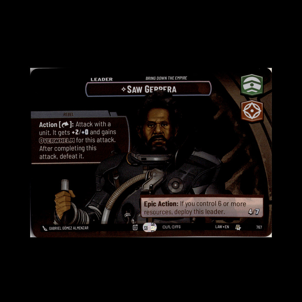 Saw Gerrera - Bring Down the Empire (Showcase) (Back)