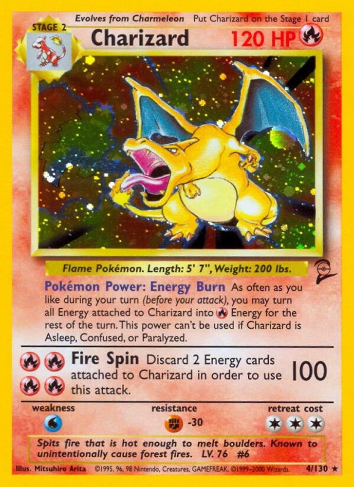 2000 Pokemon: Base Set 2 (BS2) - Charizard (#004/130, Holo Rare) (Holofoil, Near Mint)