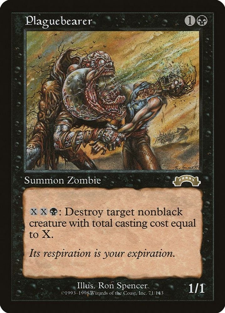 1998 Magic: The Gathering: Exodus (EXO) - Plaguebearer (#71, Rare) (, Near Mint)