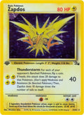 1999 Pokemon: Fossil (FO) - Zapdos (15) (#15/62, Holo Rare) (1st Edition Holofoil, Near Mint)