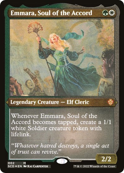 2022 Magic: The Gathering: Starter Commander Decks (SCD) - Emmara Soul of the Accord Foil Etched (#2, Mythic Rare) (Foil, Near Mint)